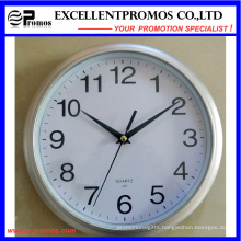 Logo Printing 10 Inch Round Plastic Wall Clock Logo (EP-Item3-silver)